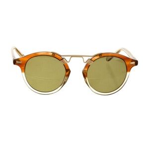 KREWE Tortoiseshell and Gold Round Sunglasses with Green Lenses